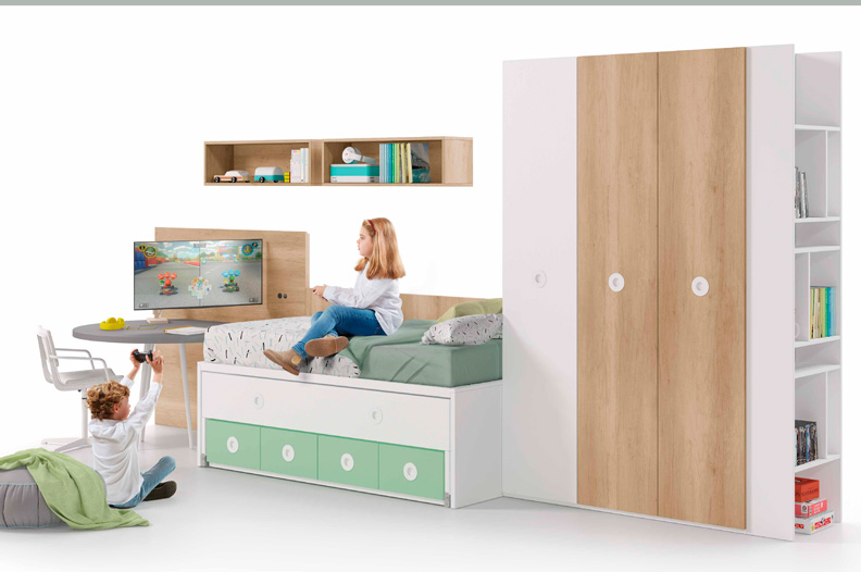 Asociación Mobelrias mueble juvenil camas compactas josico 1